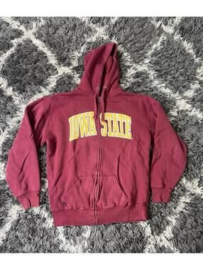 Vintage 90s Iowa State Cyclones Jacket Adult Medium Red Full Zip